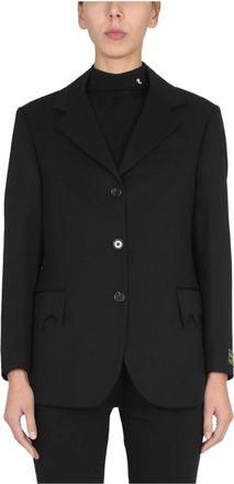 Raf Simons Oversized Blazer Uniform Pocket - Dames - Blazers - Zwart - 2XS - Leer - Jassen