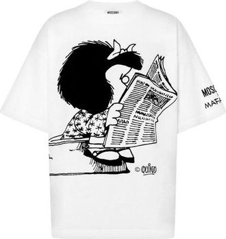 Moschino T-shirt in Cotone Jersey Mafalda - - Tops - Donna - Bianco - M