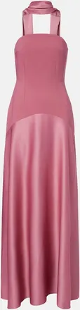 Solace London Mae satin-paneled bustier gown