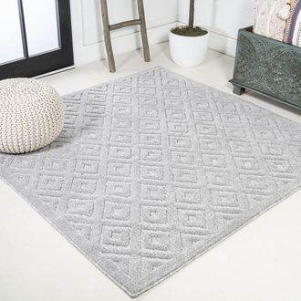 Jonathan Y Designs Portmany Neutral Diamond Trellis Indoor/Outdoor Area Rug