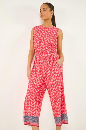 Roman Printed Cropped Jumpsuit