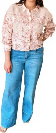 Flying Monkey Tina Wide Leg Trousers In Warm Blue