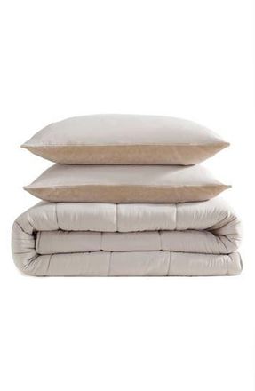 Calvin Klein Reversible Plush Washed Microfiber Comforter Bedding Set in Medium Beige at Nordstrom Rack, Size Twin/twin Xl