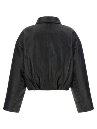 Rotate Boxy Leather-Effect Jacket - Black