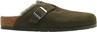 Birkenstock Boston VL Slides - Dames - Slip ons - Groen - 38 EU - Wol - Schoenen