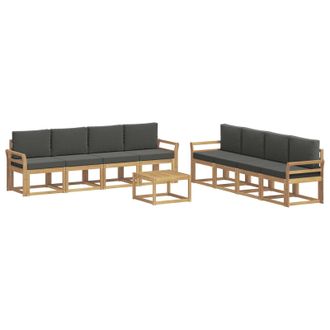 vidaXL Conjunto De Sof&aacute;s De Exterior 9 Pcs Blanco Y Antracita Vidaxl