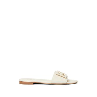 Fendi White Baguette Flats