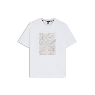 BOSS Cotton-jersey T-shirt with monogram artwork