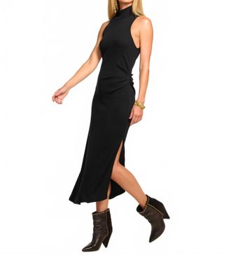 Ramy Brook Ximena Rib Knit Midi Dress In Black