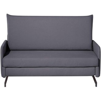 Beliani Sofa Bed Grey Fabric 2 Seater Modern Living Room BELFAST