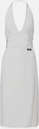 Miu Miu Abito corto in crêpe de chine di seta a righe