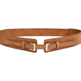 Belle & Bloom London Fog Leather Waist Belt in Brown at Nordstrom, Size X-Small