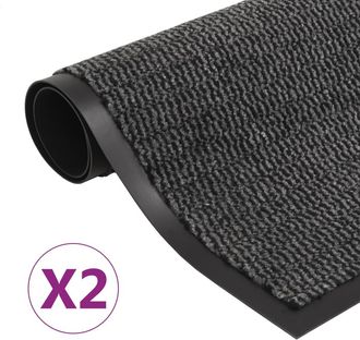 vidaXL Alfombras De Entrada Rectangulares De Nudo 2 Uds Gris 80x120 Cm Vidaxl
