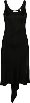 Helmut Lang asymmetric-hem midi dress - women - Viscose - S - Black