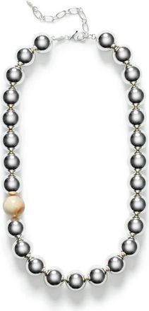 Anni Lu Zilveren Ketting met Parel Detail - Dames - Kettingen - Grijs - ONE Size - Leer - Accessoires