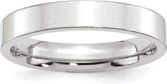 Diamond2Deal Platinum 4mm Polished Flat Wedding Band Ring