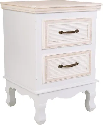 Wanderlust Deco Mesita De Madera Blanca 37x33,5x53