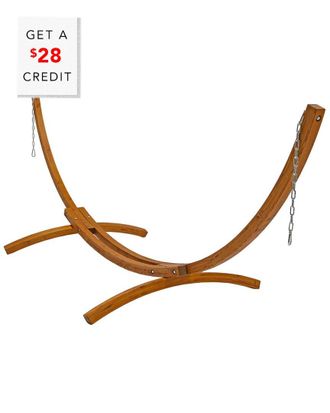 Sunnydaze Wood Curved Hammock Stand W/ Hooks & Chains With $28 Credit