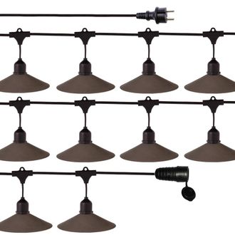 LOLAhome Cable de guirnalda jard&iacute;n extensible Chateau con 10 pantallas de metal