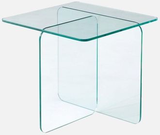 Sweeek Mesita Cuadrada De Cristal Templado