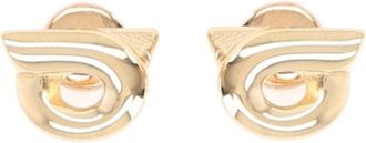 Ferragamo Golden Hooks Stud Earrings