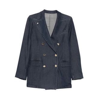 L.B.M. 1911 Blazer Cruzado de Solapa Pico - Jackets - Mujer - Azul - XS