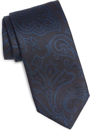 Canali Paisley Silk Tie in Black at Nordstrom