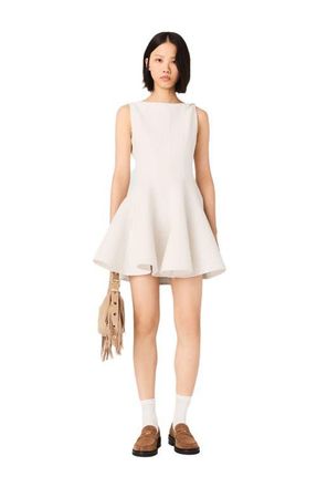 Maje Short flared tweed dress in Ecru at Nordstrom, Size 42 Eu