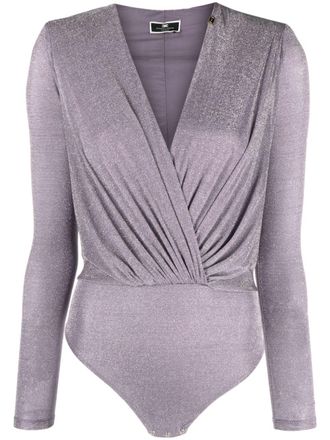 Elisabetta Franchi Body con scollo profondo - Viola
