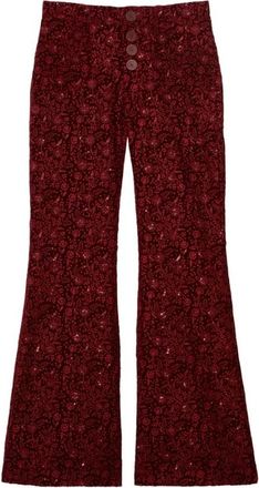 Ines De La Fressange Pantaloni Charlotte Ricamati - - Trousers - Donna - Rosso - L