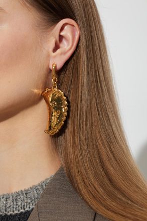 Moschino Brass Earrings, Womens, Gold