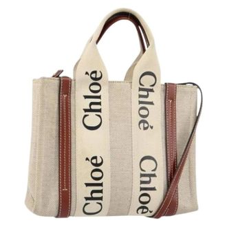 Chlo&eacute; Pre-owned Tote Bags, female, Beige, Size: ONE SIZE Pre-owned Canvas Hand Bag