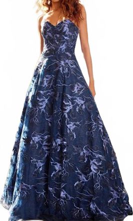 Jovani Elegant A-Line Gown In Navy