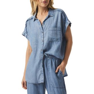 Splendid Paige Fray Indigo Denim Shirt at Nordstrom, Size Medium