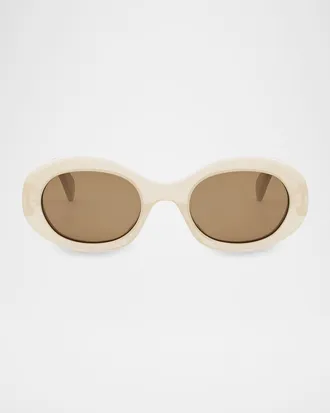 Celine Men & apos;s Triomphe Acetate Oval Sunglasses