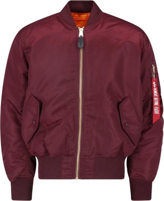 Alpha Industries Bordeaux Reversible MA-1 Nylon Bomber Jacket