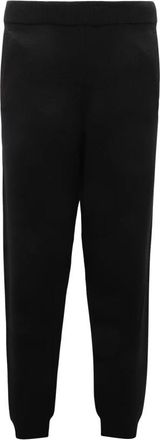 Max Mara Gebreide wollen studio broek - Dames - Sweatpants - Zwart - M - Wol - Broeken