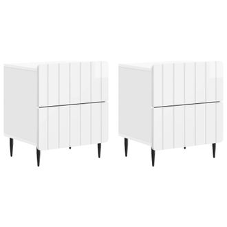 vidaXL Armario De Noche Con Caj&oacute;n 2 Pcs Brillante 43 X 34,5 X 49,5 Cm Vidaxl
