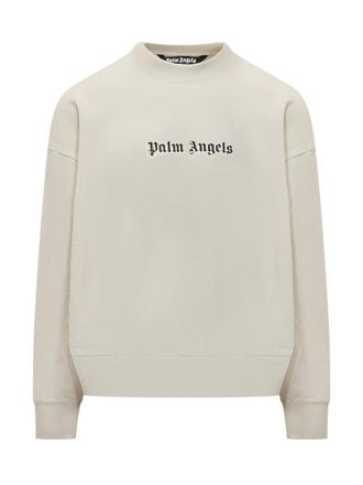 Palm Angels White Logo Crew Neck Sweater