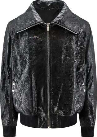 Rick Owens Dracuflight Bomberjack - Heren - Leren en Su&egrave;de Jassen - Zwart - XL - Leer - Jassen