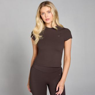 MyProtein Camiseta de manga corta de corte ajustado Tempo para mujer de MP - Cacao - XL