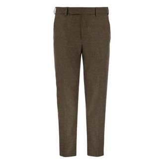 Pantaloni Torino Slim-fit Trousers, male, Brown, Size: 2XL Wool and Silk Flannel Trousers