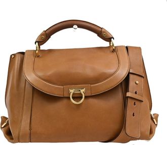 Ferragamo Suzanna Satchel Smooth Leather Brown Leather Handbag (Pre-Owned)