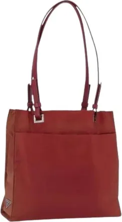 Prada Pre-owned Tote Bags, female, Red, Size: ONE SIZE Pre-owned Nylon Tote Bag