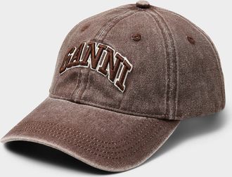 Ganni Mens Embroidered logo faded cap