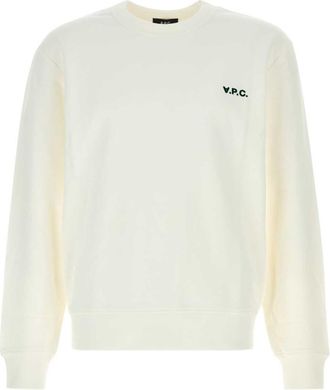 A.P.C. White Crewneck Logo Sweatshirt