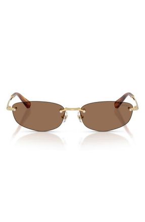 Swarovski 57mm Irregular Sunglasses in Gold /Dark Brown at Nordstrom