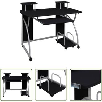vidaXL vidaXL Scrivania per ufficio - Scrivania da Computer Nera 110x52x88,5 cm in Legno Multistrato