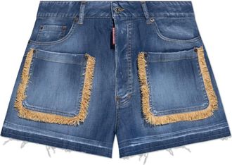 Dsquared2 Korte Broeken, Dames, Blauw, S, Katoen, Shorts capsule Summer Lovers