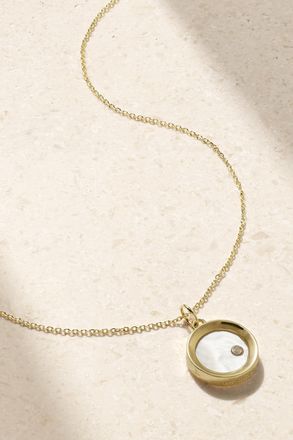 Mateo Bijoux Collana In Oro 14 Carati Con Perla E Diamante - Bianco